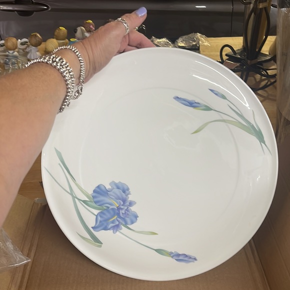 CHRISTOPHER STUART BONE CHINA "IRIS" 13 INCH ROUND CAKE/SERVING PLATE - Picture 4 of 5